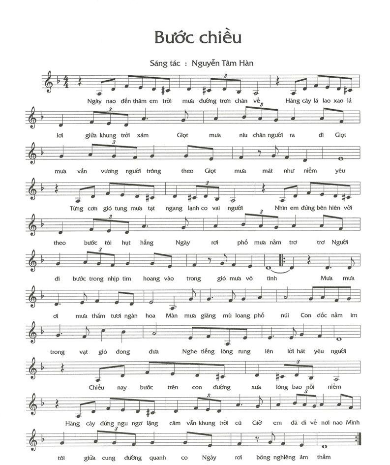 Sheet nhạc Bước Chiều